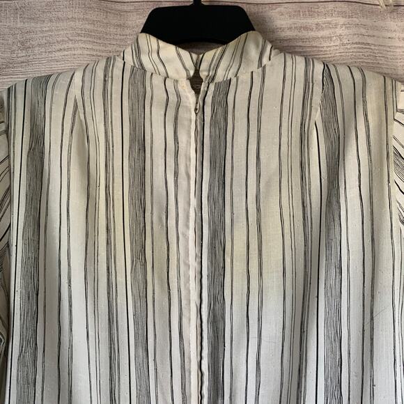 Vintage Ms. Sugar Striped Midi Dress Outfit with Vest and Tie Neck - Picture 13 of 16